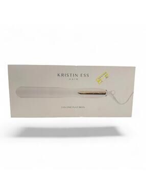 Kristin Ess 3-in-1 Flat Iron KES0109 Titanium Hair Straightener Curling WhiteNEW